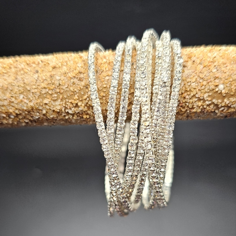 Elegant Silver Bangle Set